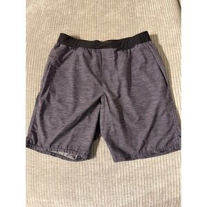 Veece Mens Active Shorts Gray Space Dye Heather Athletic Gym Running Size Large